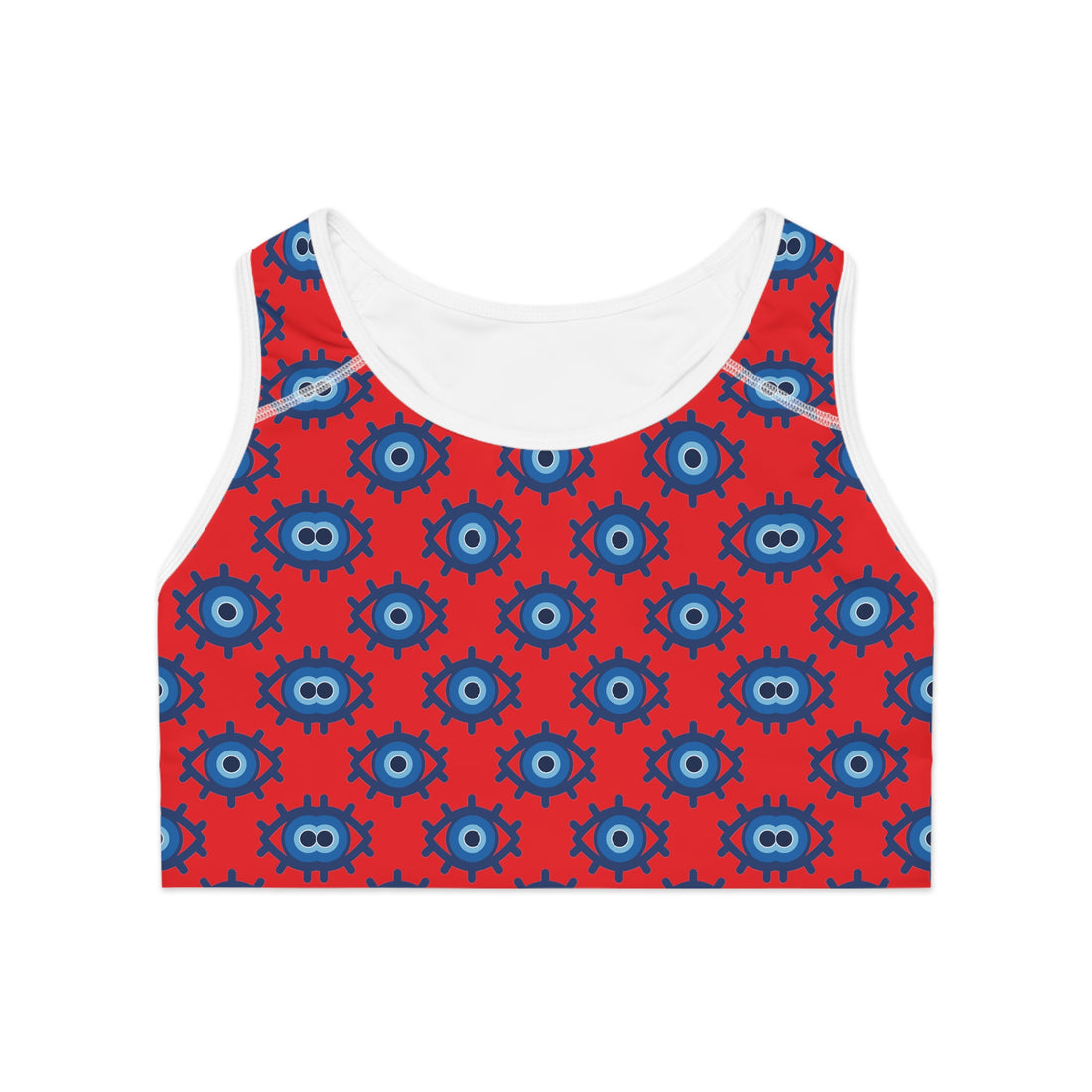 Red Evil Eye (AOP) Sports Bra