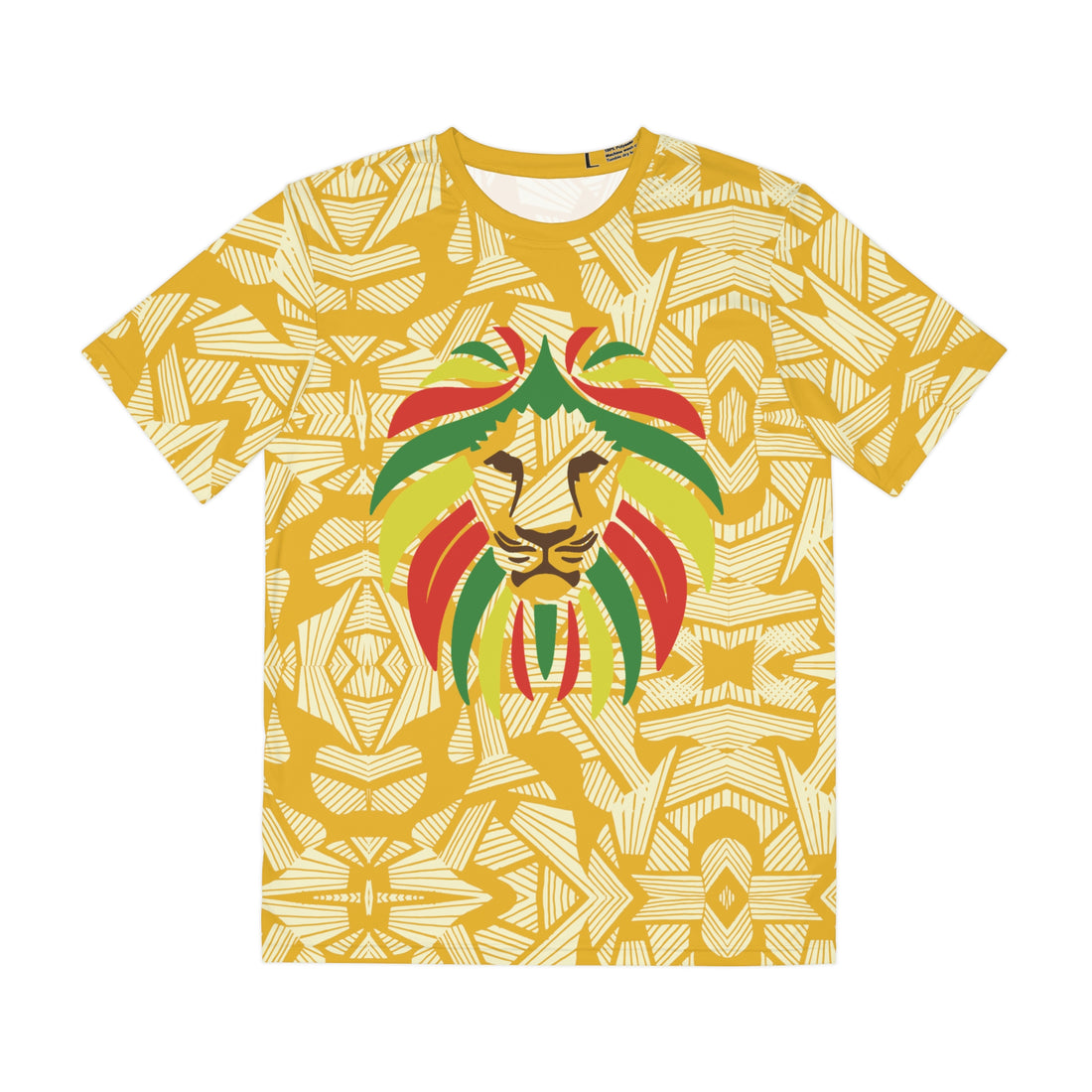 Yellow Men's Rasta Lion Portrait Polyester Tee (AOP)