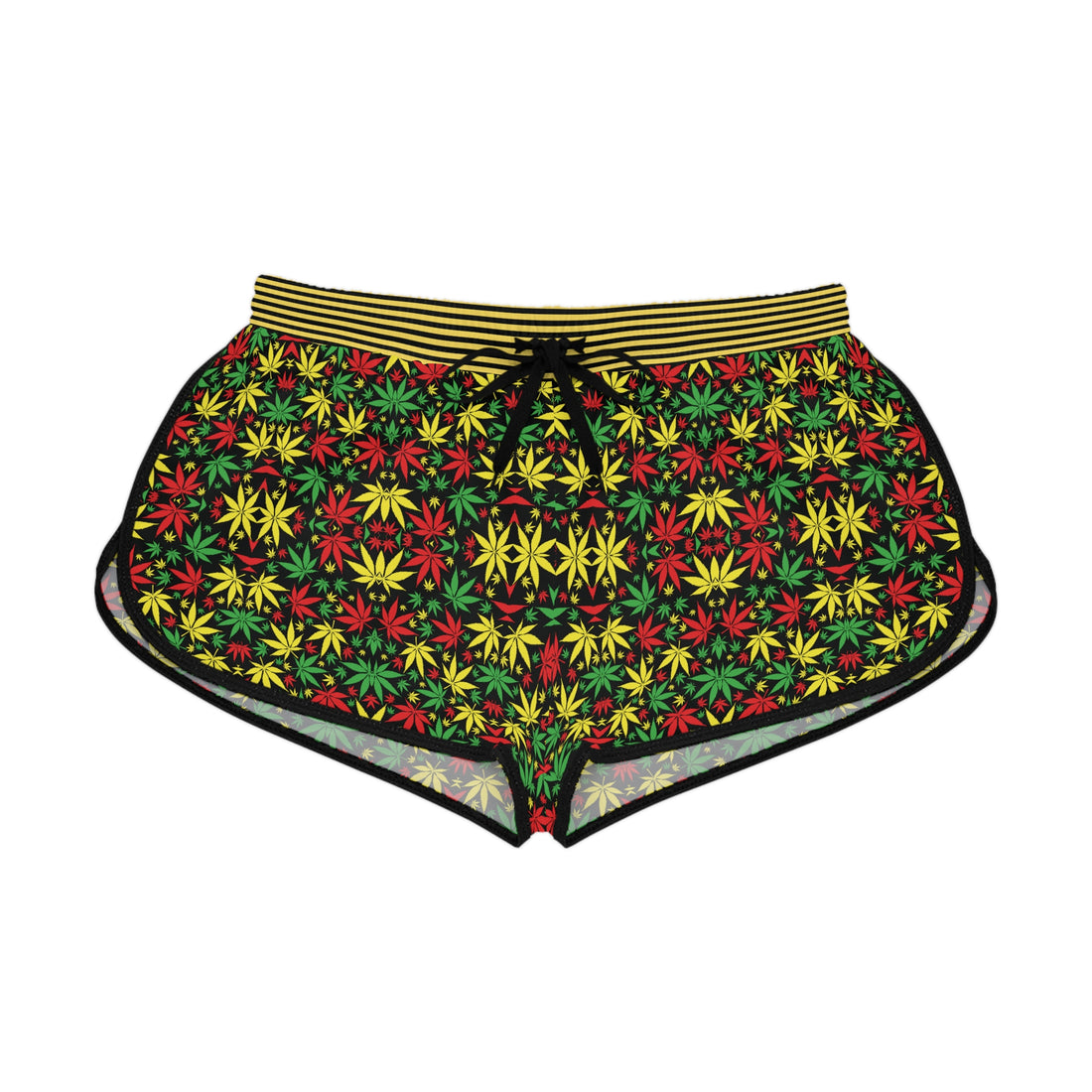 Black Tropical Rasta Toned Relaxed Gym Shorts