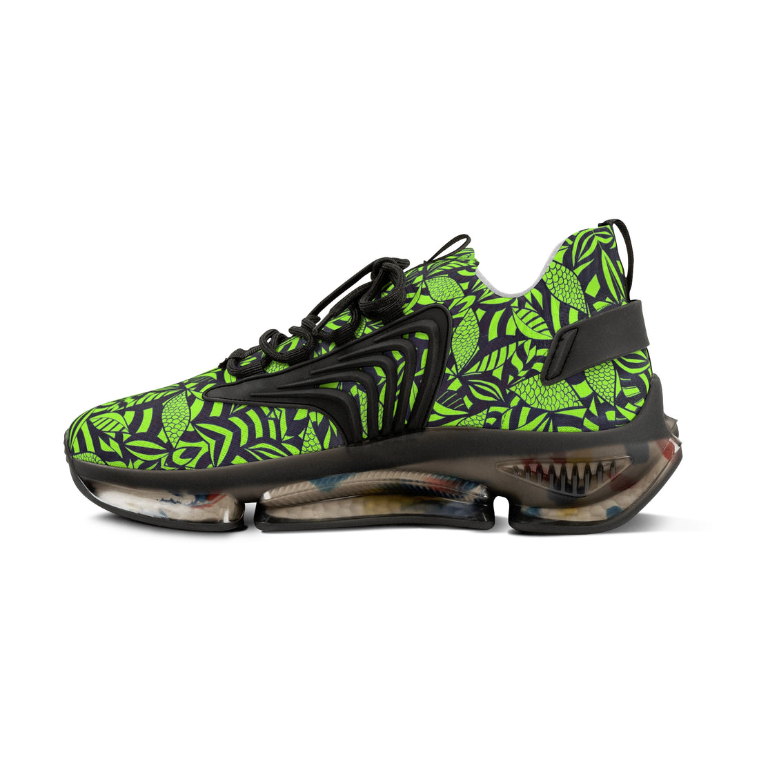 Lime Green Tropical Minimalist OTT Men's Mesh Knit Sneakers