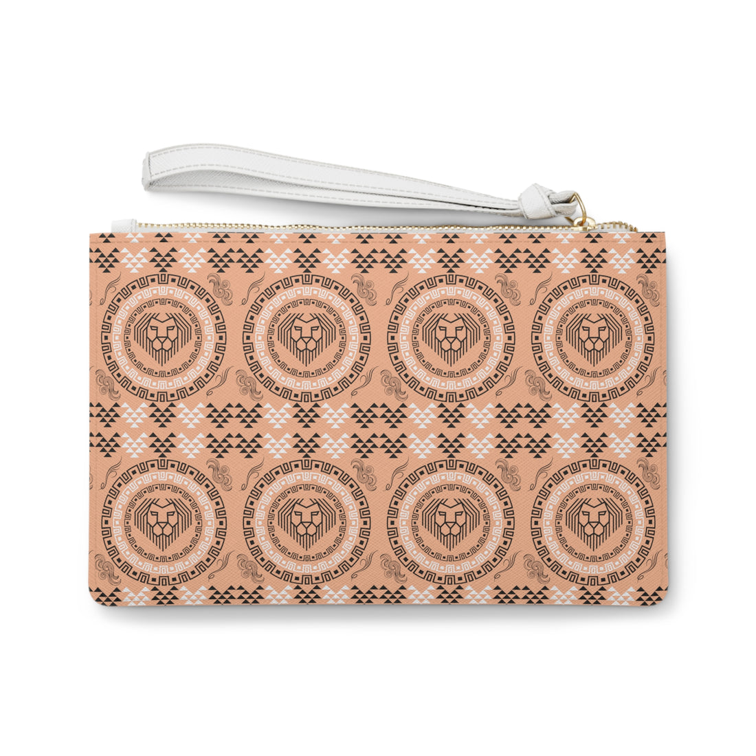 Peach Geo Lion Head Clutch Bag
