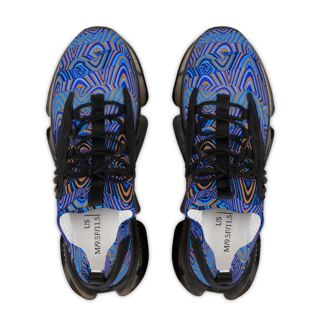 tussock men's sonic waves print mesh knit sneakers