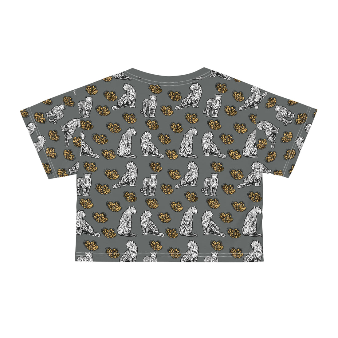 Ash Cheetah Hearts AOP Crop Tee
