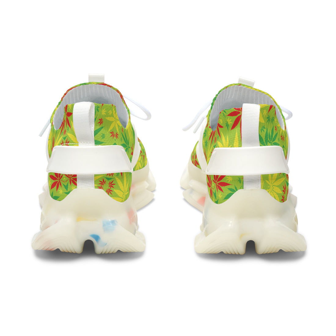 Green Tropical Rasta Toned Women's Mesh Knit Sneakers