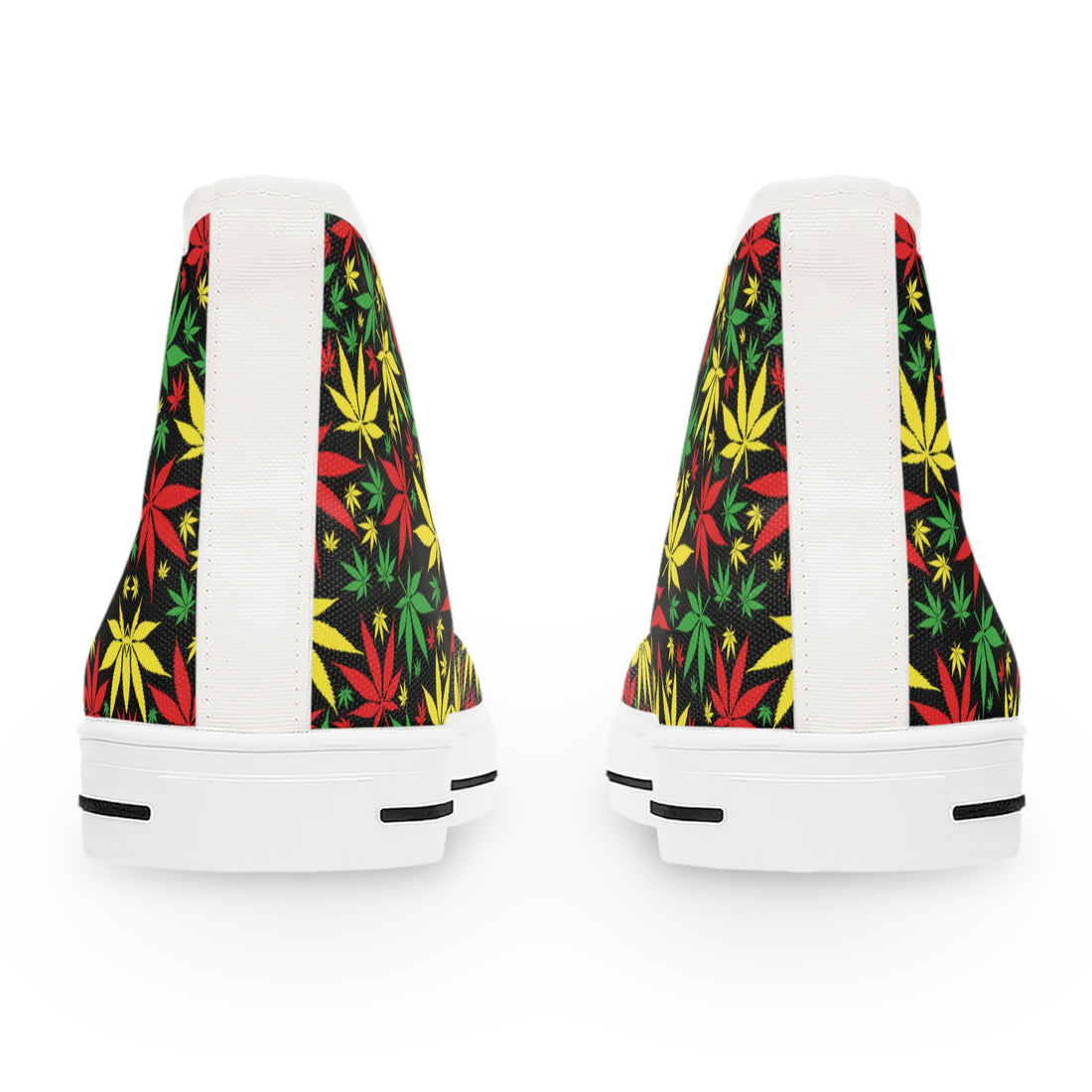 Black Tropical Rasta Toned Women's High Top Sneakers