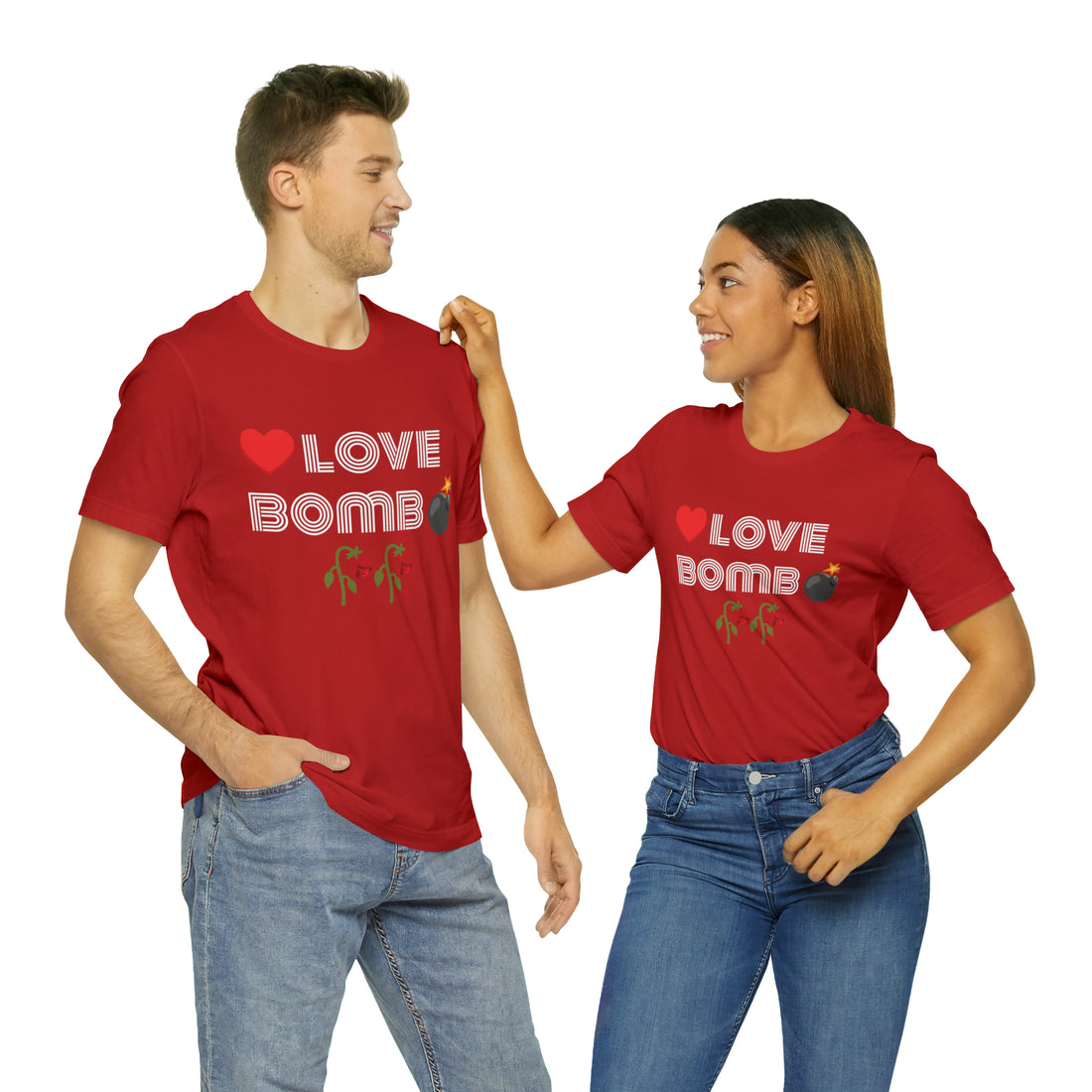 Unisex Love Bomb Typography Jersey Tee