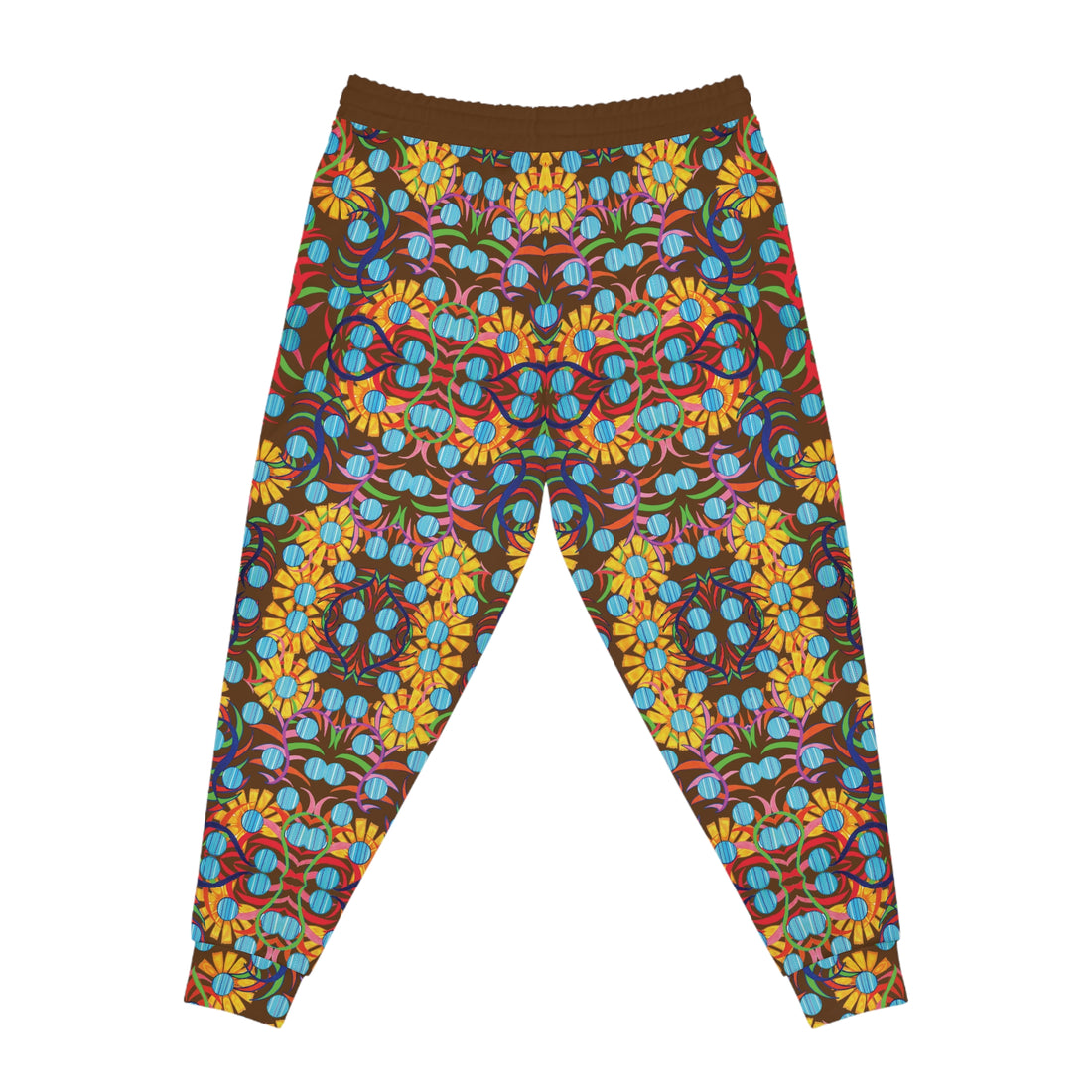 Brown AOP Sunflower Print Joggers