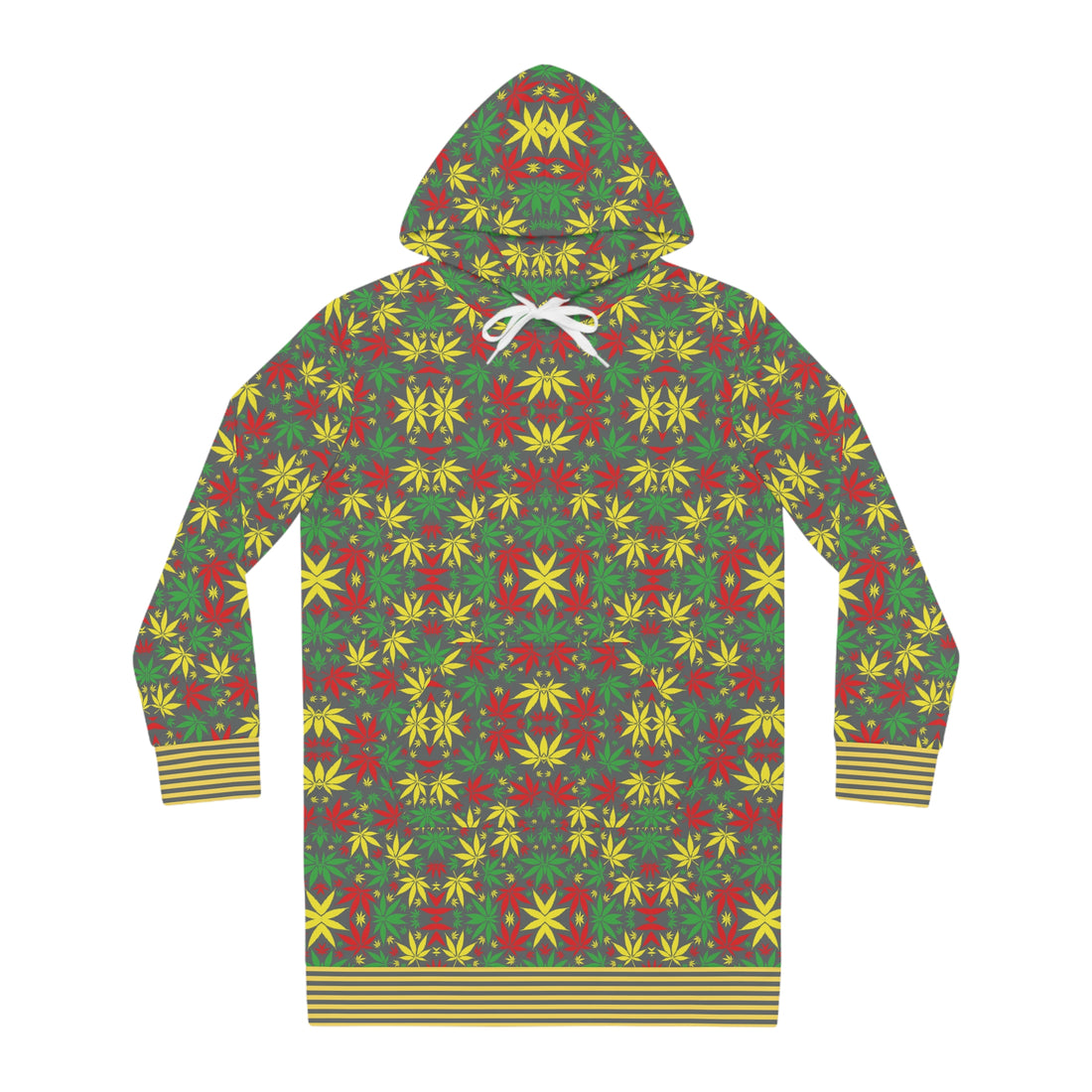 Ash Tropical Rasta Toned Hoodie Dress (AOP)