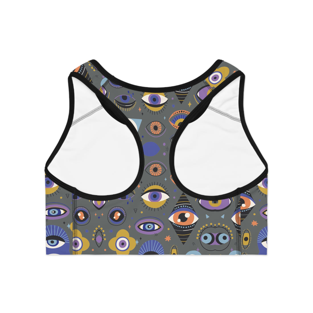 Ash Abstract Evil Eye Racerback (AOP) Sports Bra
