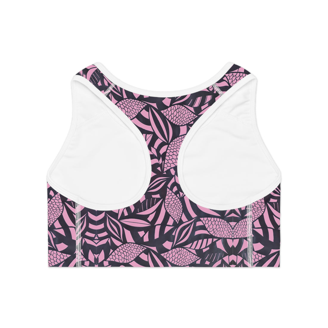 Muted Pink Tropical Minimalist Racerback (AOP) Sports Bra