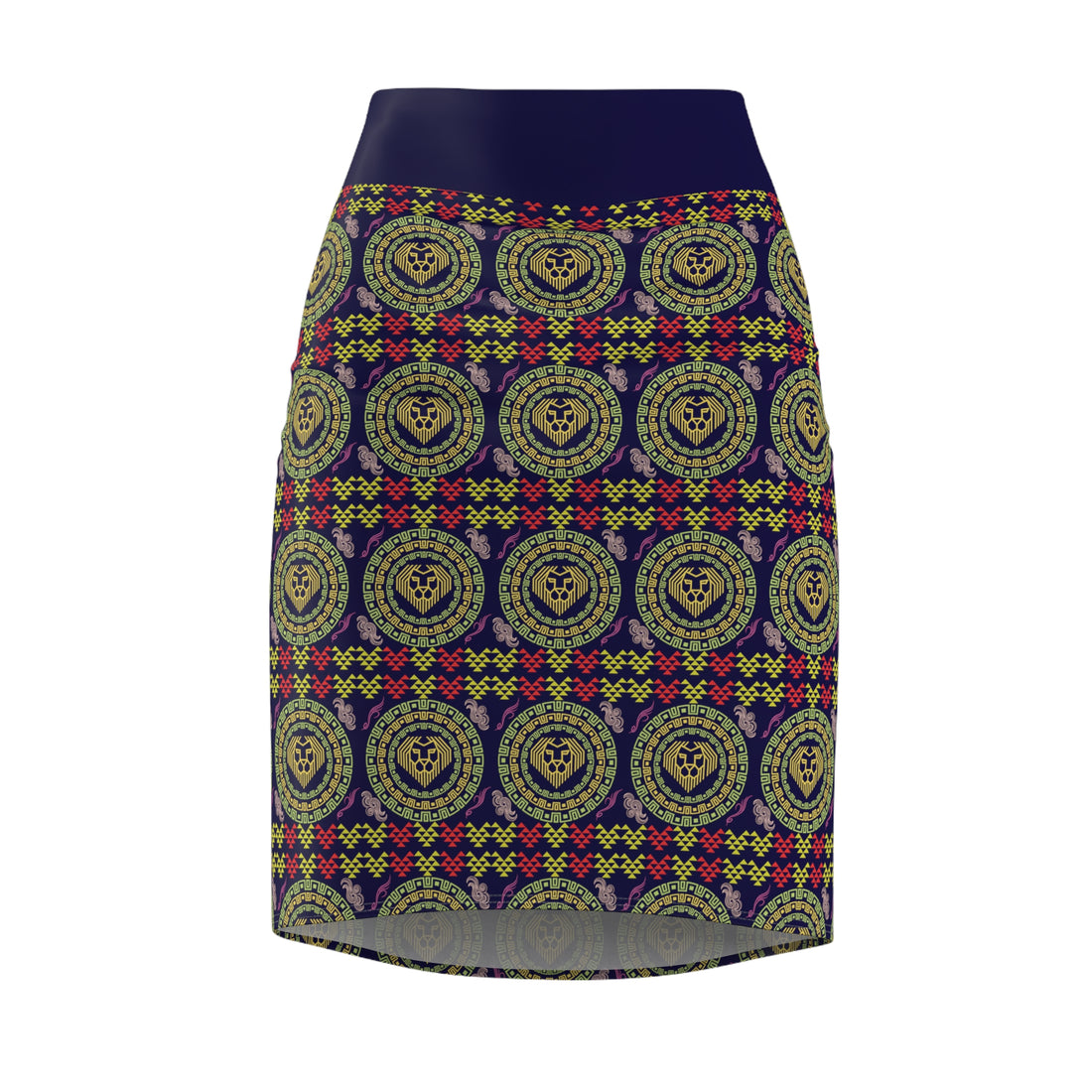 Ink Geo Lion Head Pencil Skirt