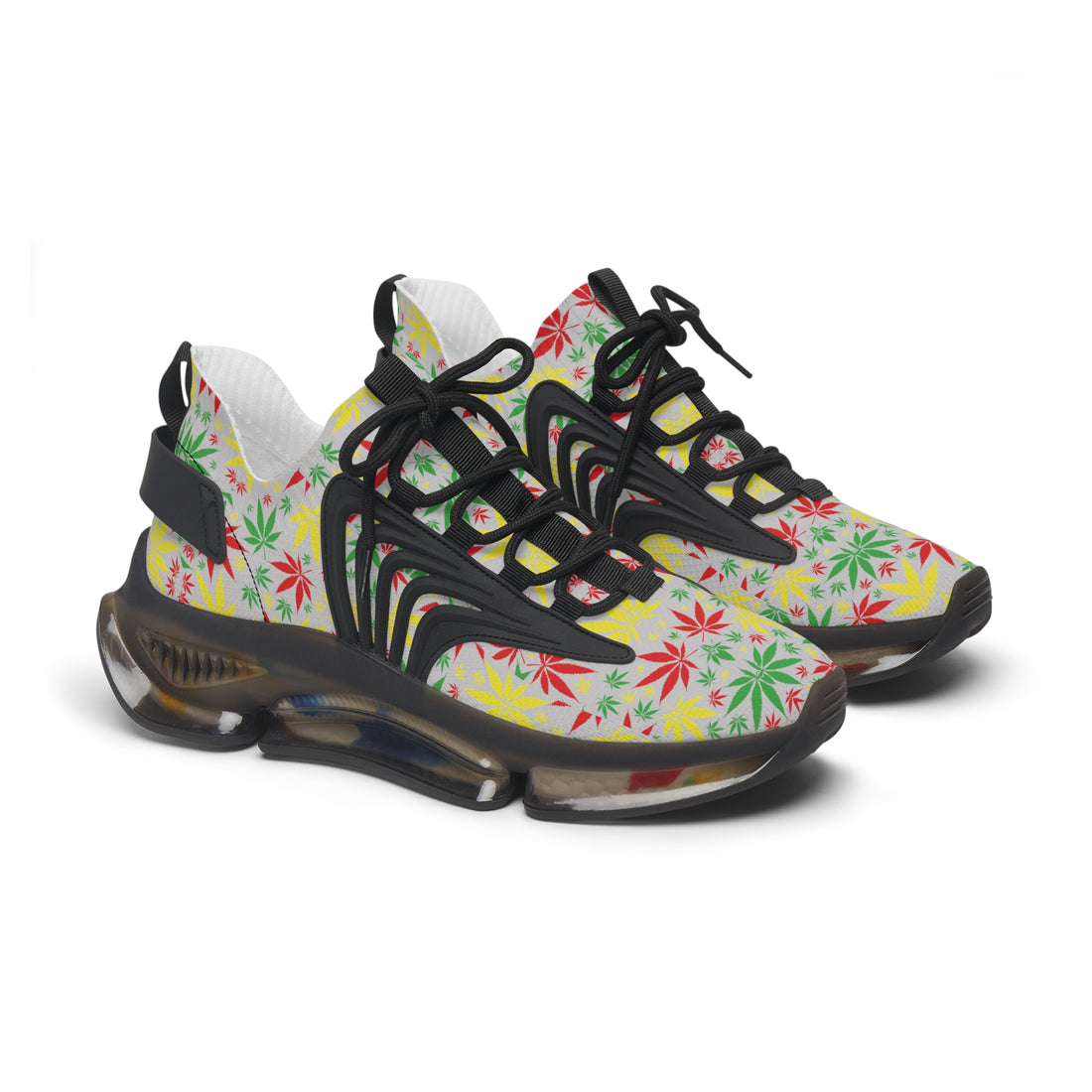 Slate Tropical Rasta Toned Women's Mesh Knit Sneakers