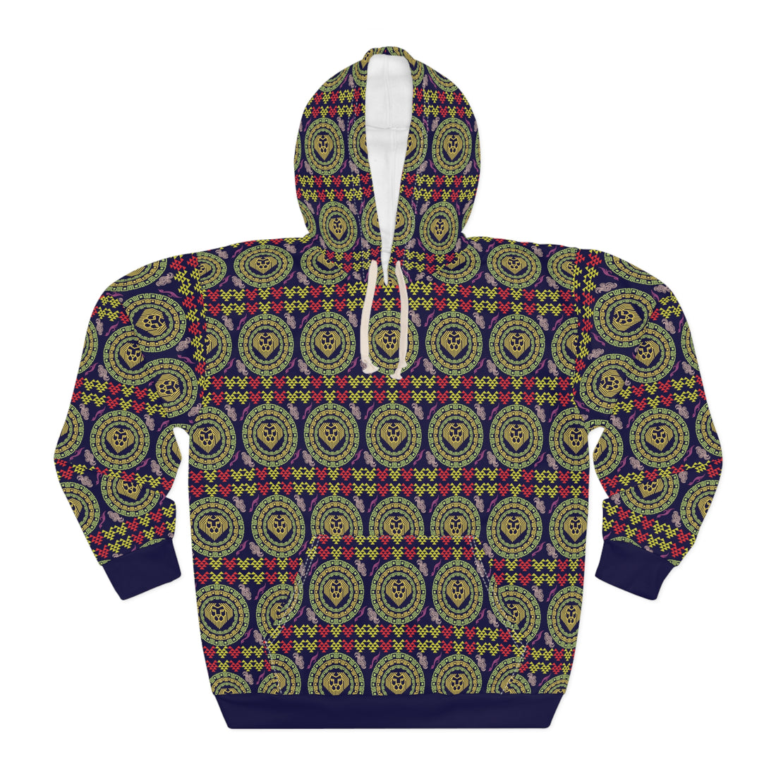 Ink Geo Lion Head Pullover Hoodie