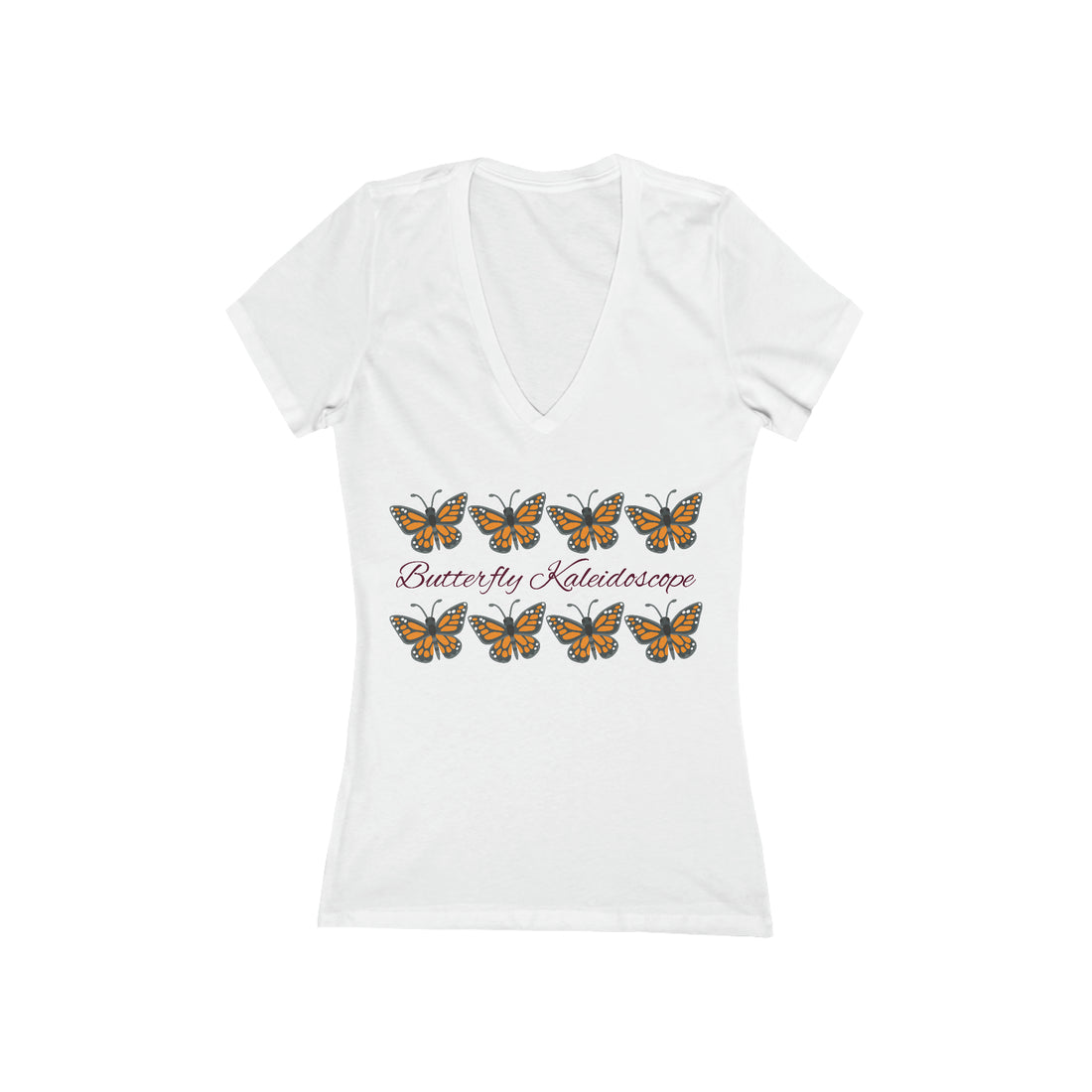 Women's Jersey Butterfly Kaleidoscope V-Neck Tee