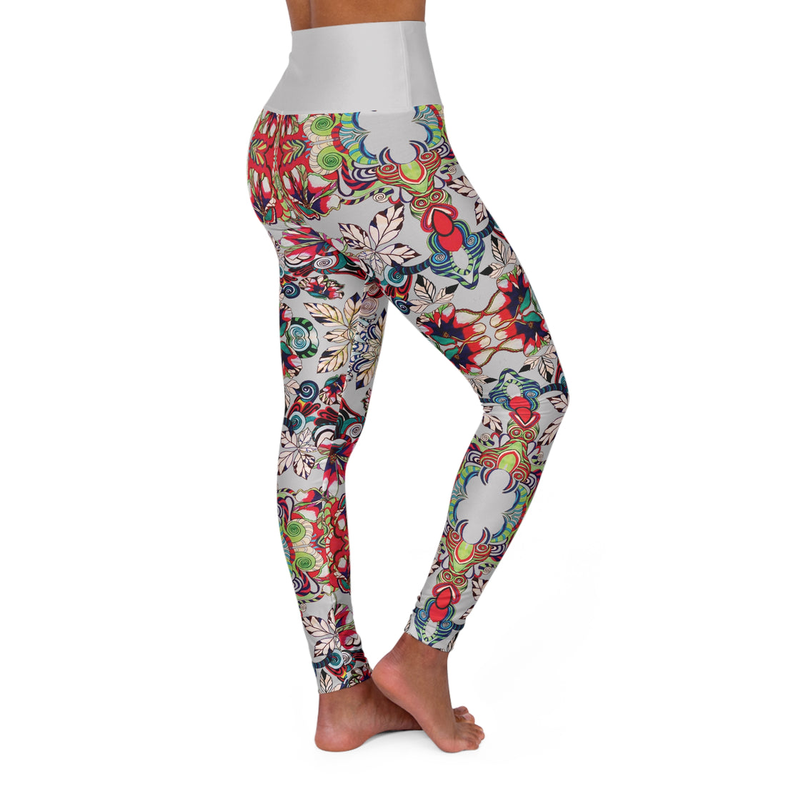 Slate Graphic Floral Yoga Leggings
