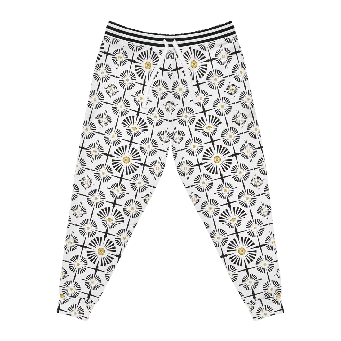 White Wheels & Spokes Print Unisex Joggers