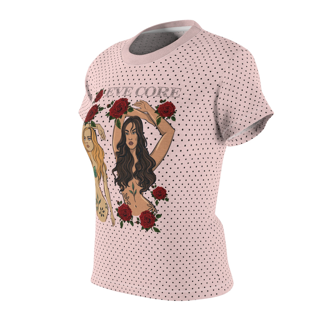 Pale Pink Eve Core AOP Women's Cap Sleeves T-shirt