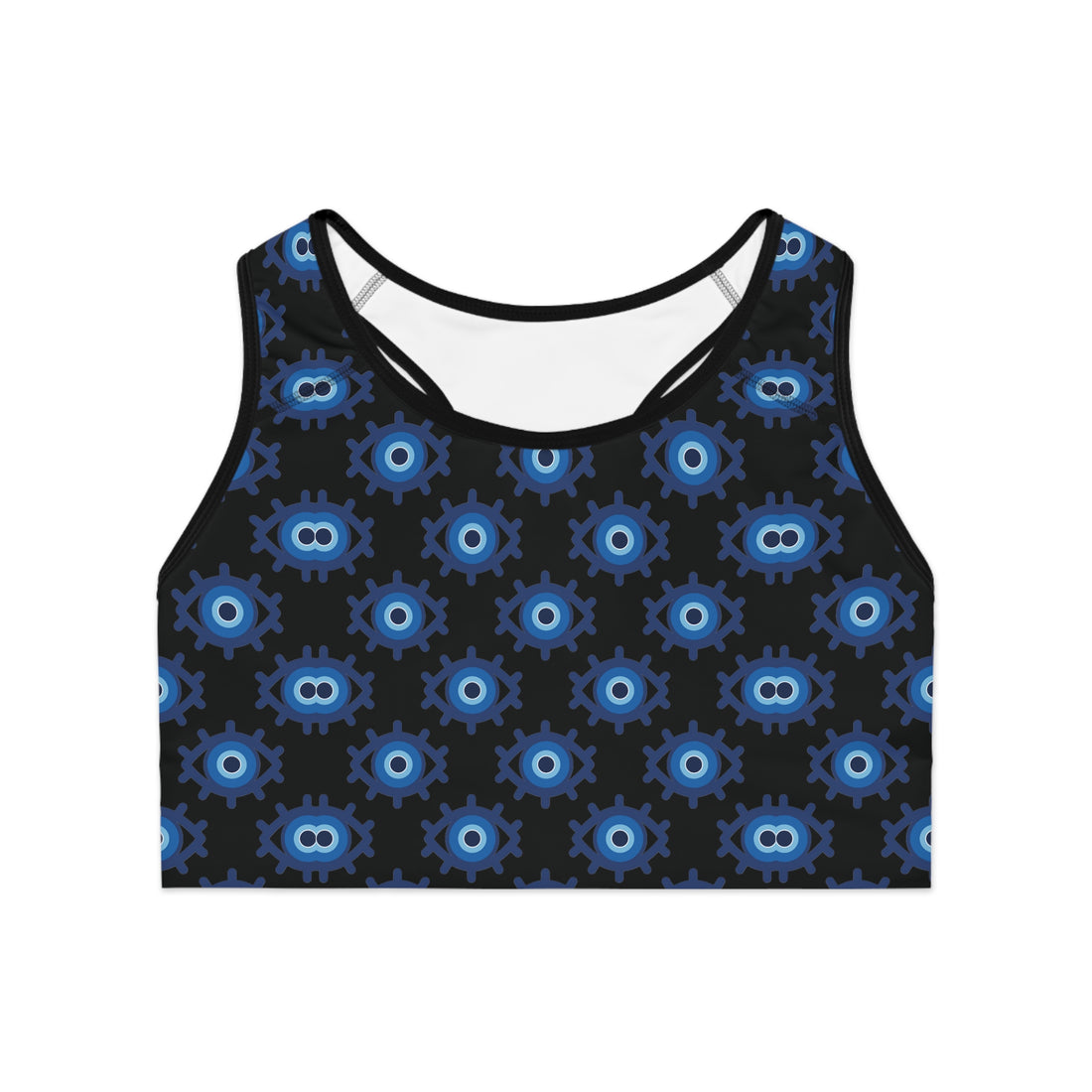 Black Evil Eye (AOP) Sports Bra