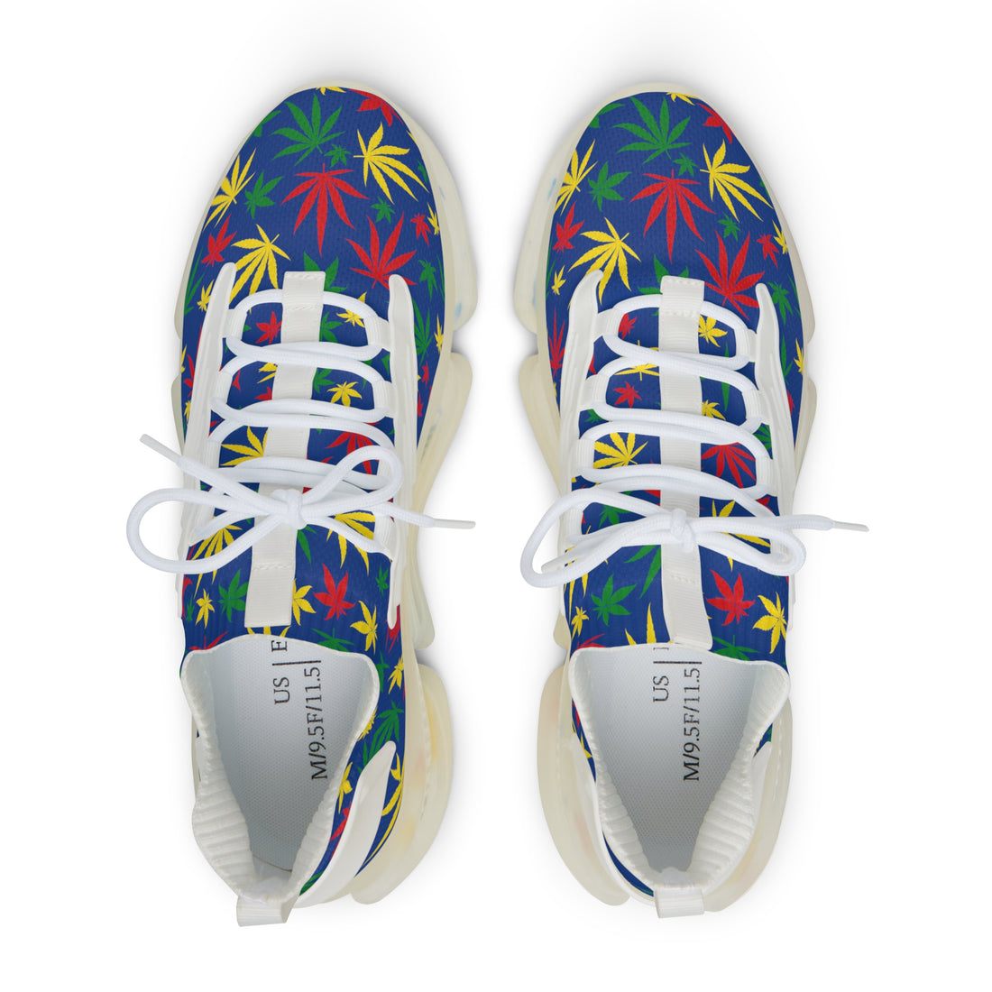 Blue Tropical Rasta Toned Men's Mesh Knit Sneakers