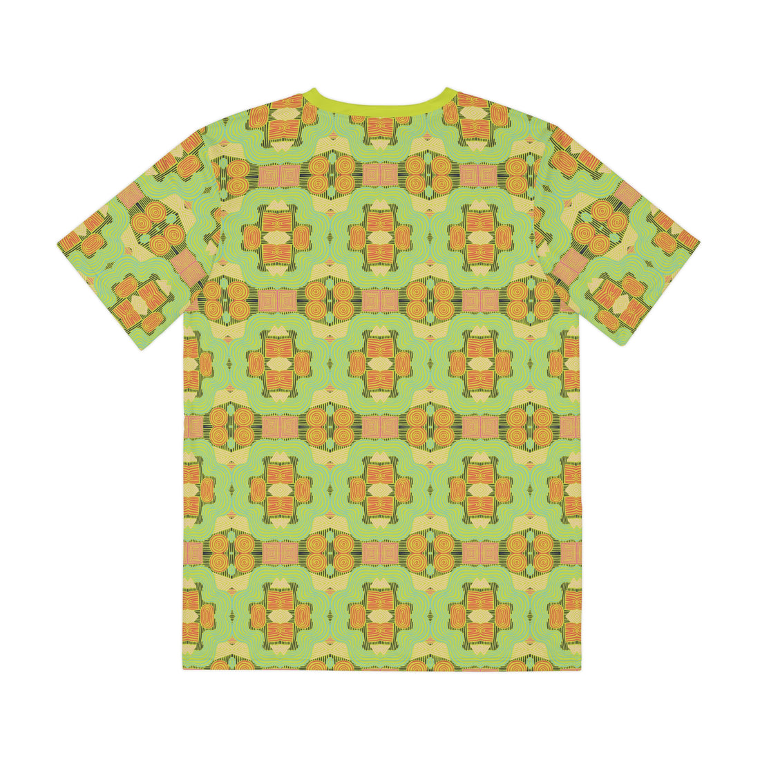 Lime Geometric Print Men's Polyester Tee (AOP)