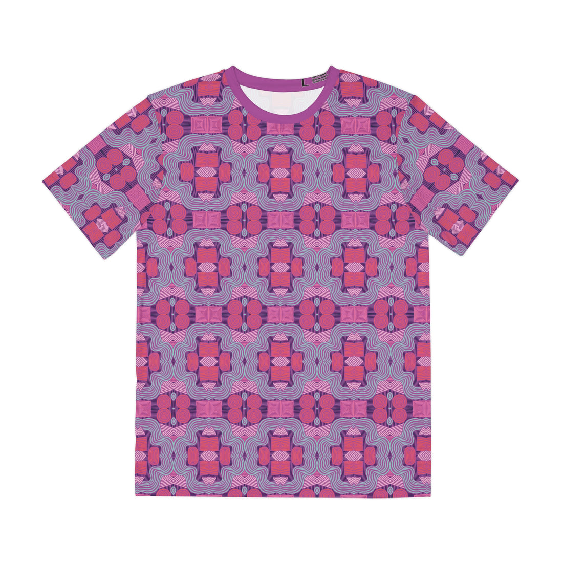Lilac Bloom Geometric Print Men's Polyester Tee (AOP)