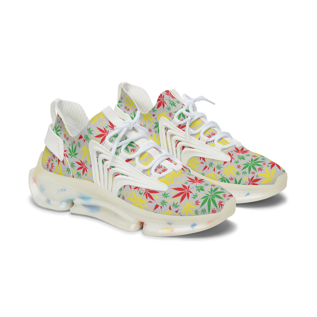 Slate Tropical Rasta Toned Women's Mesh Knit Sneakers