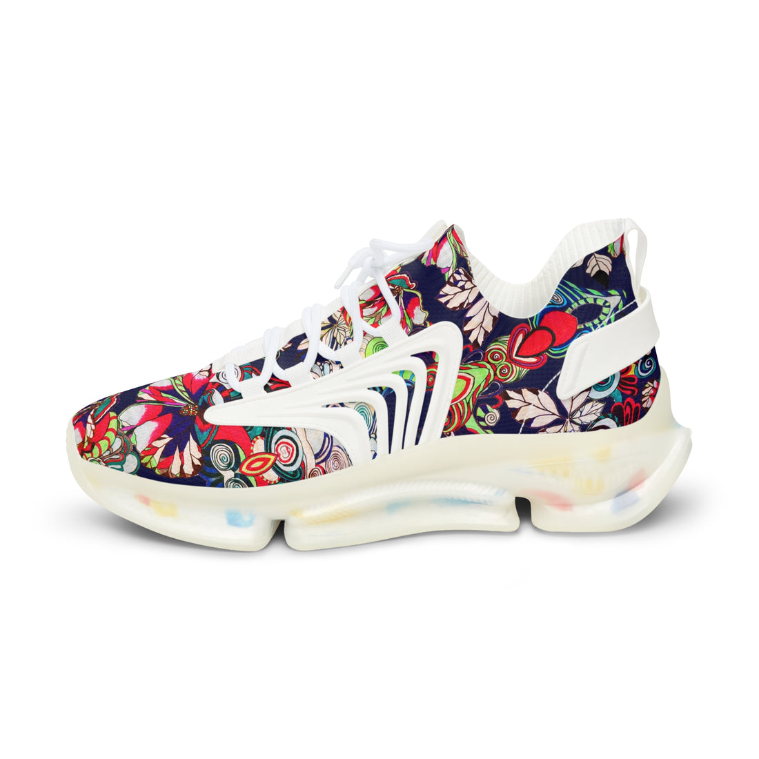 Ink Floral Pop OTT Men's Mesh Knit Sneakers