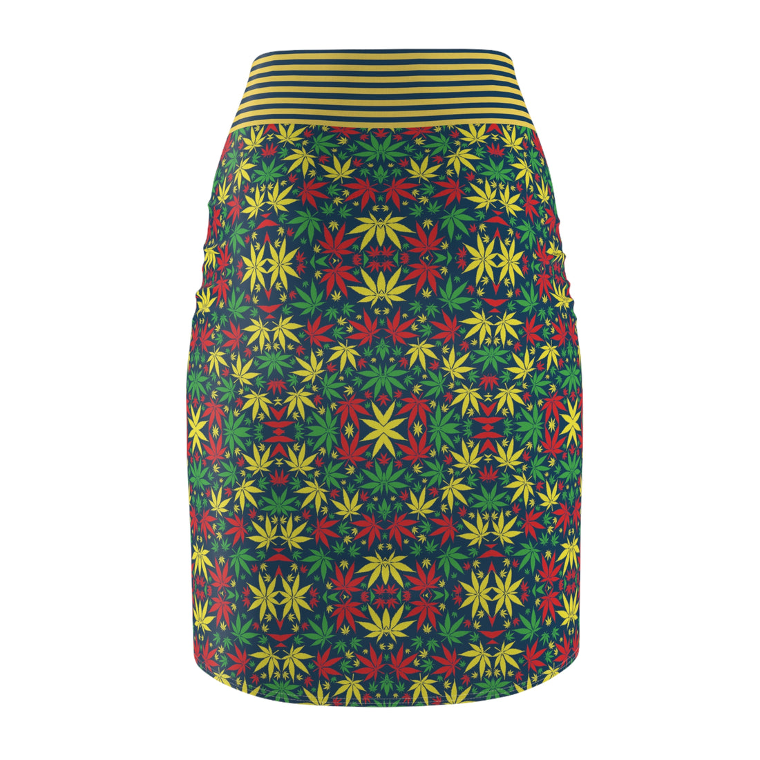 Blue Tropical Rasta Toned Pencil Skirt