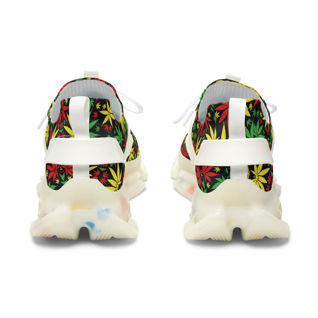 Black Tropical Rasta Toned Women's Mesh Knit Sneakers