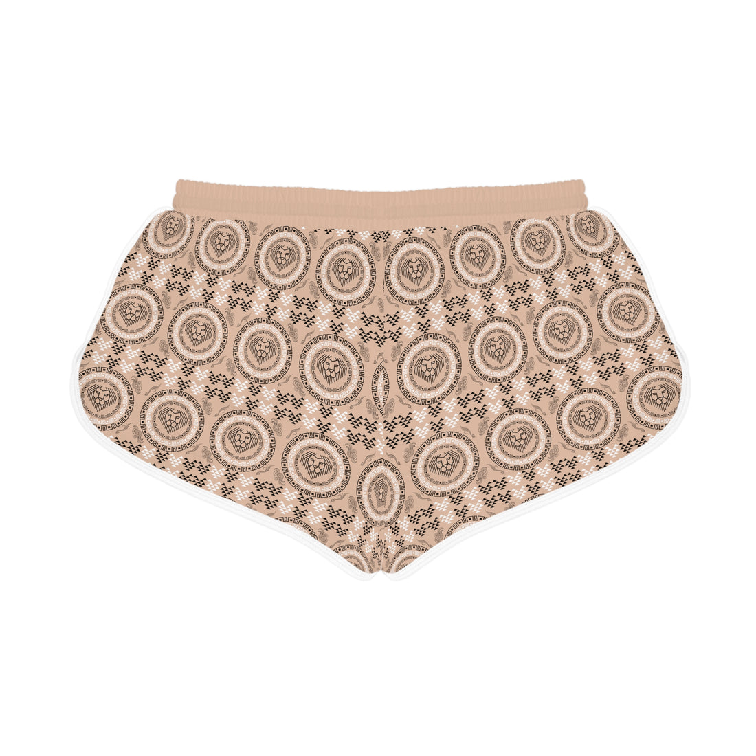 Nude Geo Lion Head Relaxed Gym Shorts