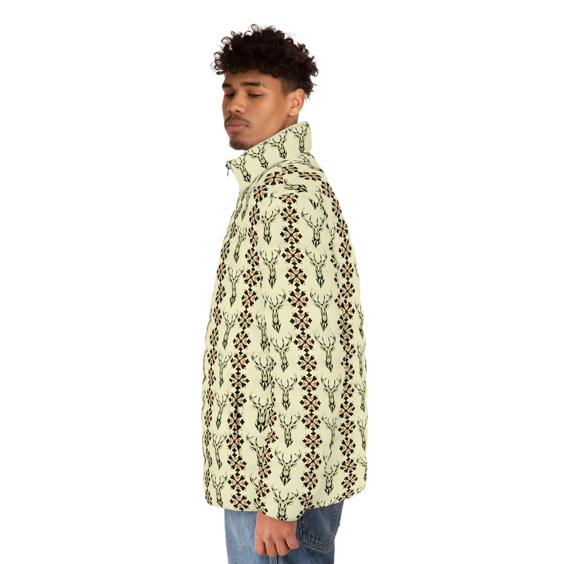 Cream Stag Galore Ott Men's Puffer Jacket