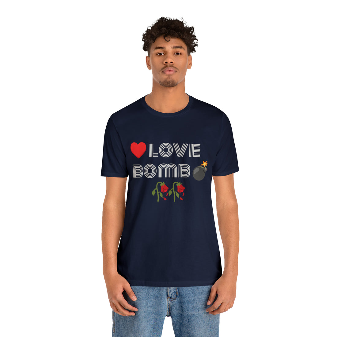 Unisex Love Bomb Typography Jersey Tee