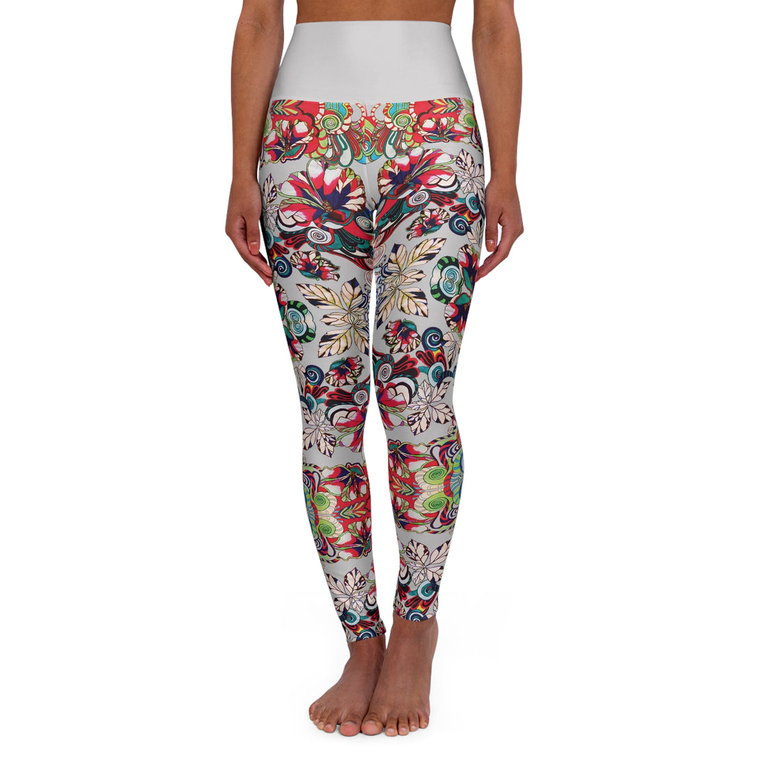 Slate Graphic Floral Yoga Leggings