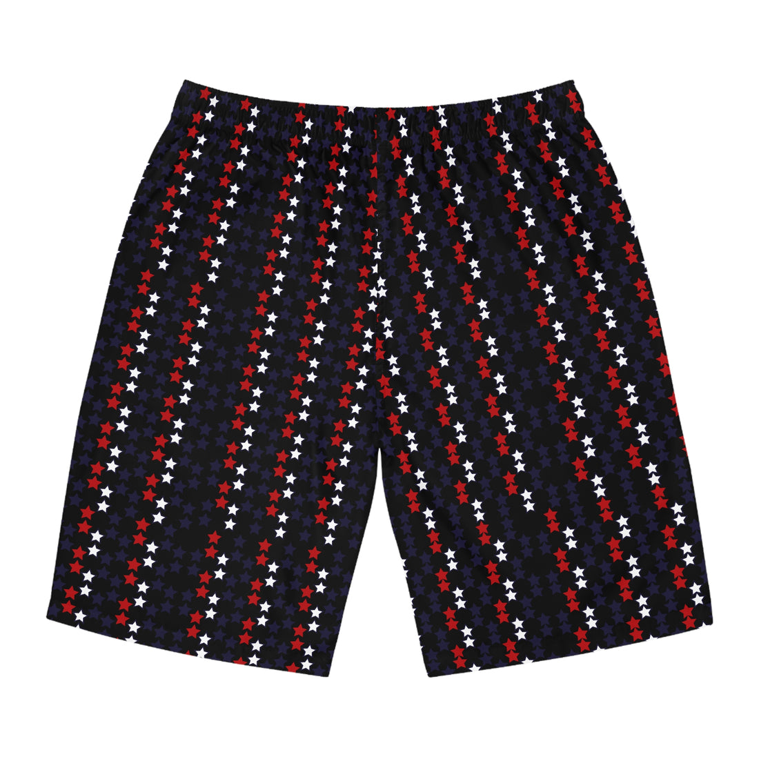 Black Star Print Men's Board Shorts (AOP)