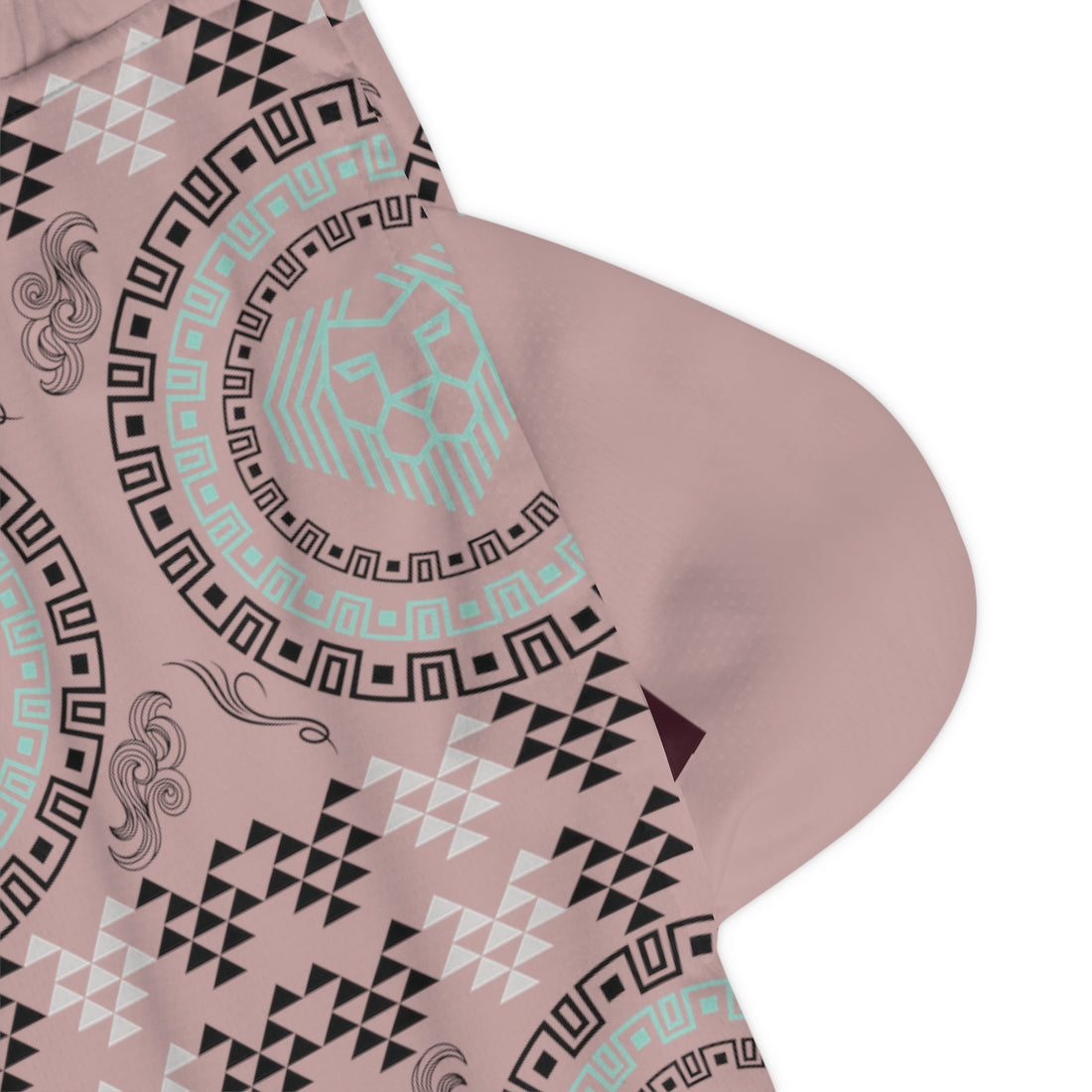 Taupe Lion Head Basketball Rib Shorts (AOP)