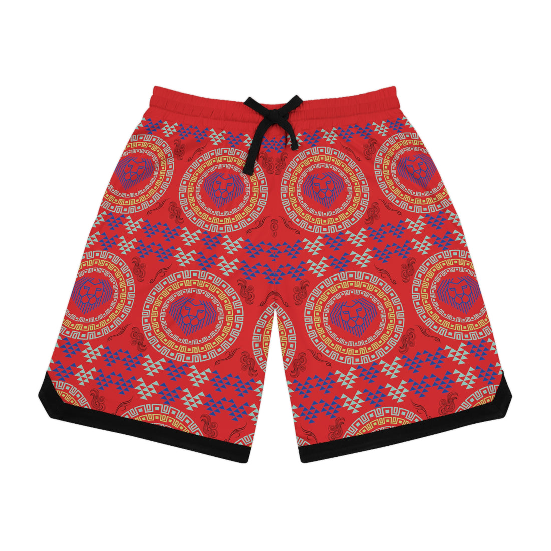 Red Lion Head Basketball Rib Shorts (AOP)