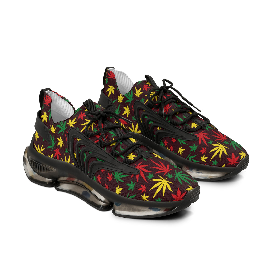 Brown Tropical Rasta Toned Men's Mesh Knit Sneakers