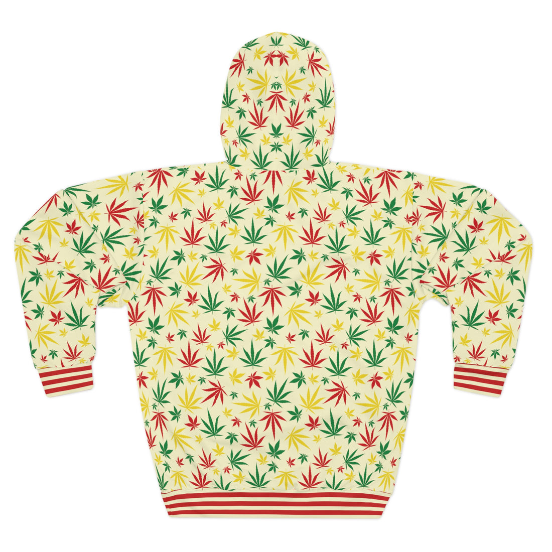 Cream Tropical Rasta Toned Pullover Hoodie
