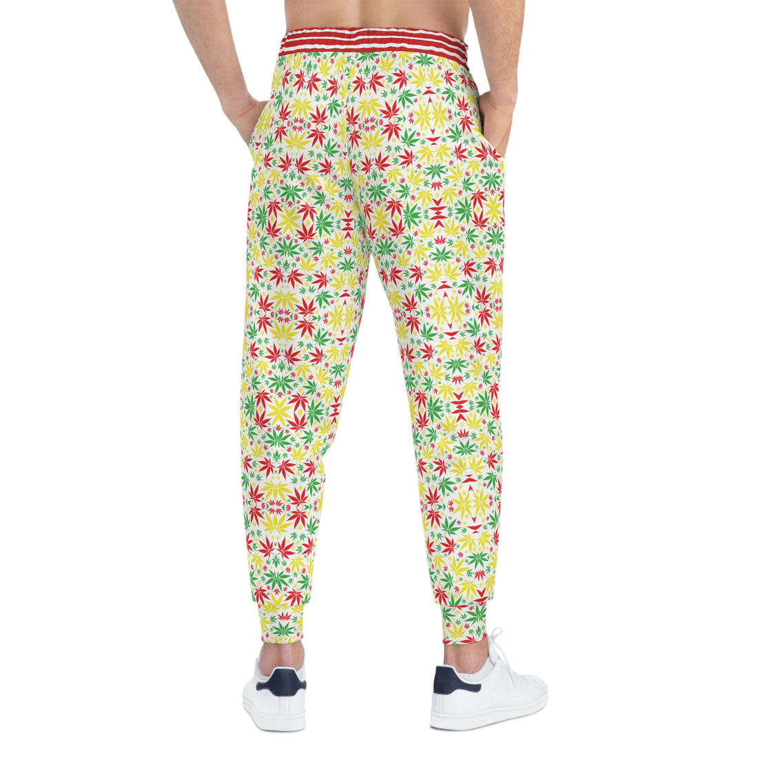 White Tropical Rasta toned Unisex Joggers