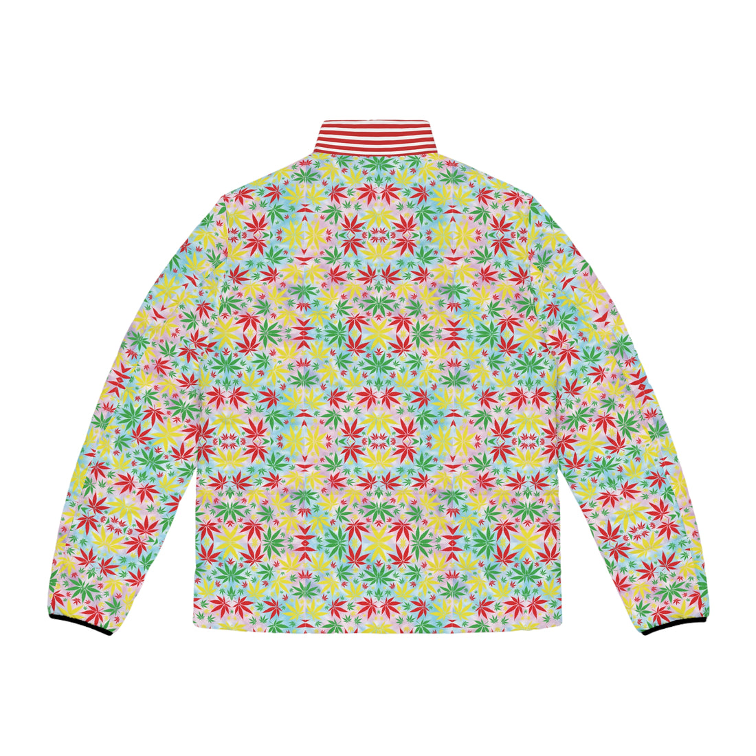 Multi Tie - Dye Tropical Rasta Toned Men's Puffer Jacket