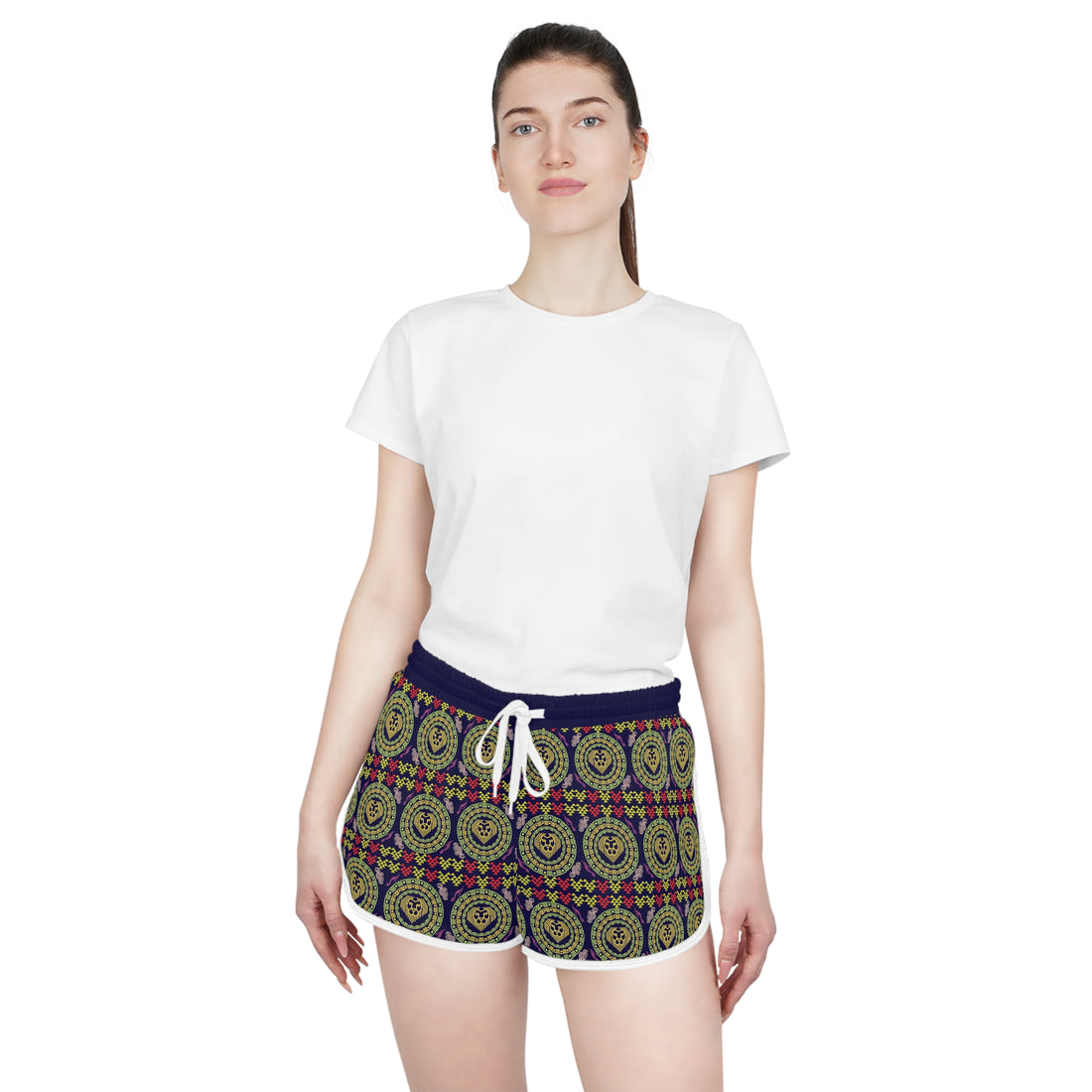 Ink Geo Lion Head Relaxed Gym Shorts