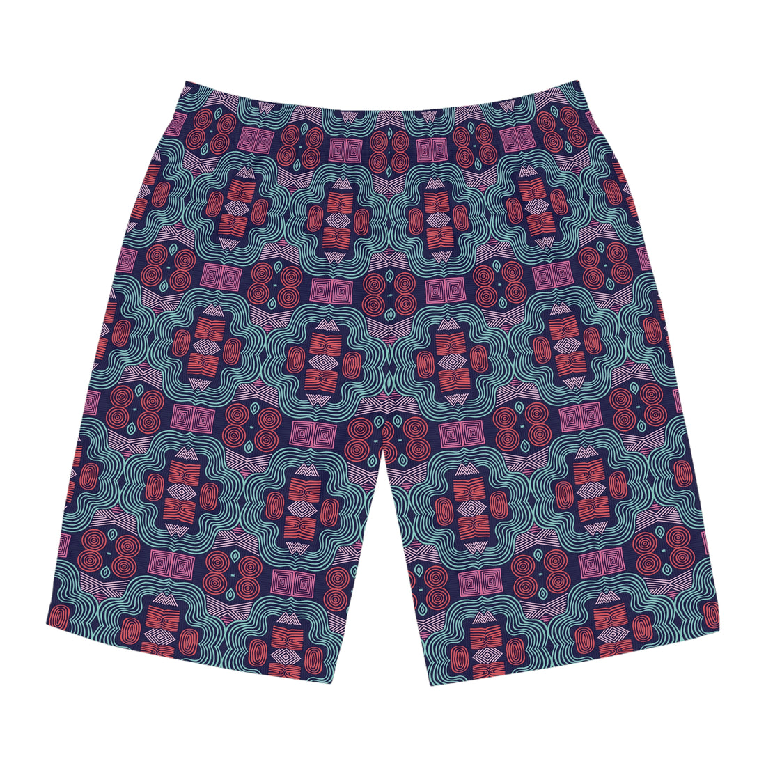 Ink Geometric Print Men's Board Shorts (AOP)