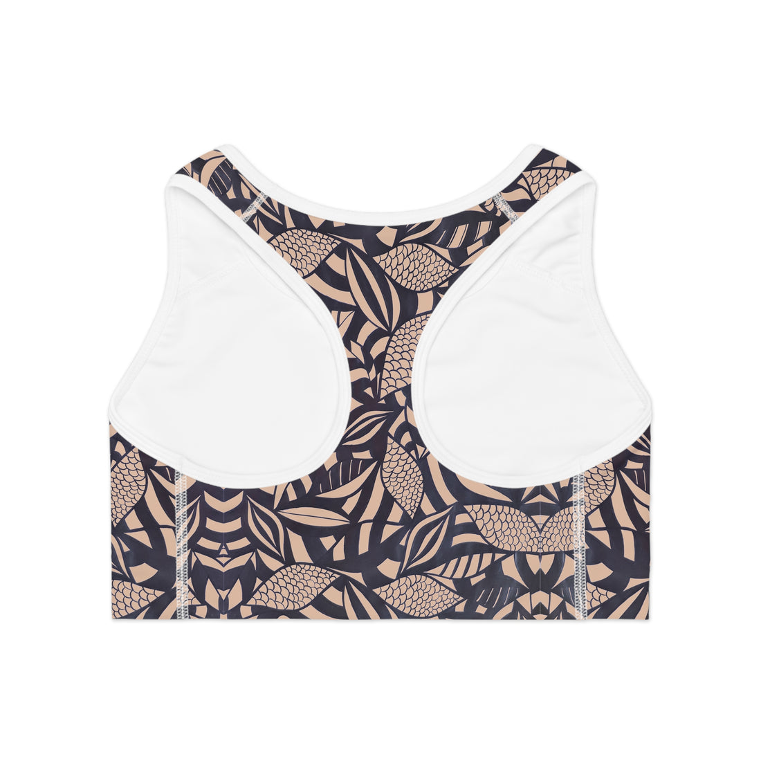 Nude Tropical Minimalist Racerback (AOP) Sports Bra