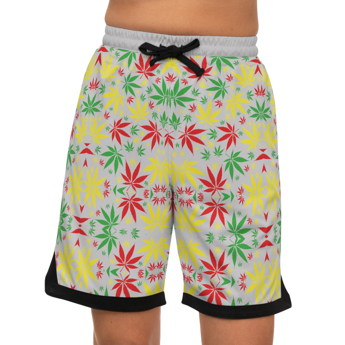 Slate Rasta Toned  Basketball Rib Shorts (AOP)