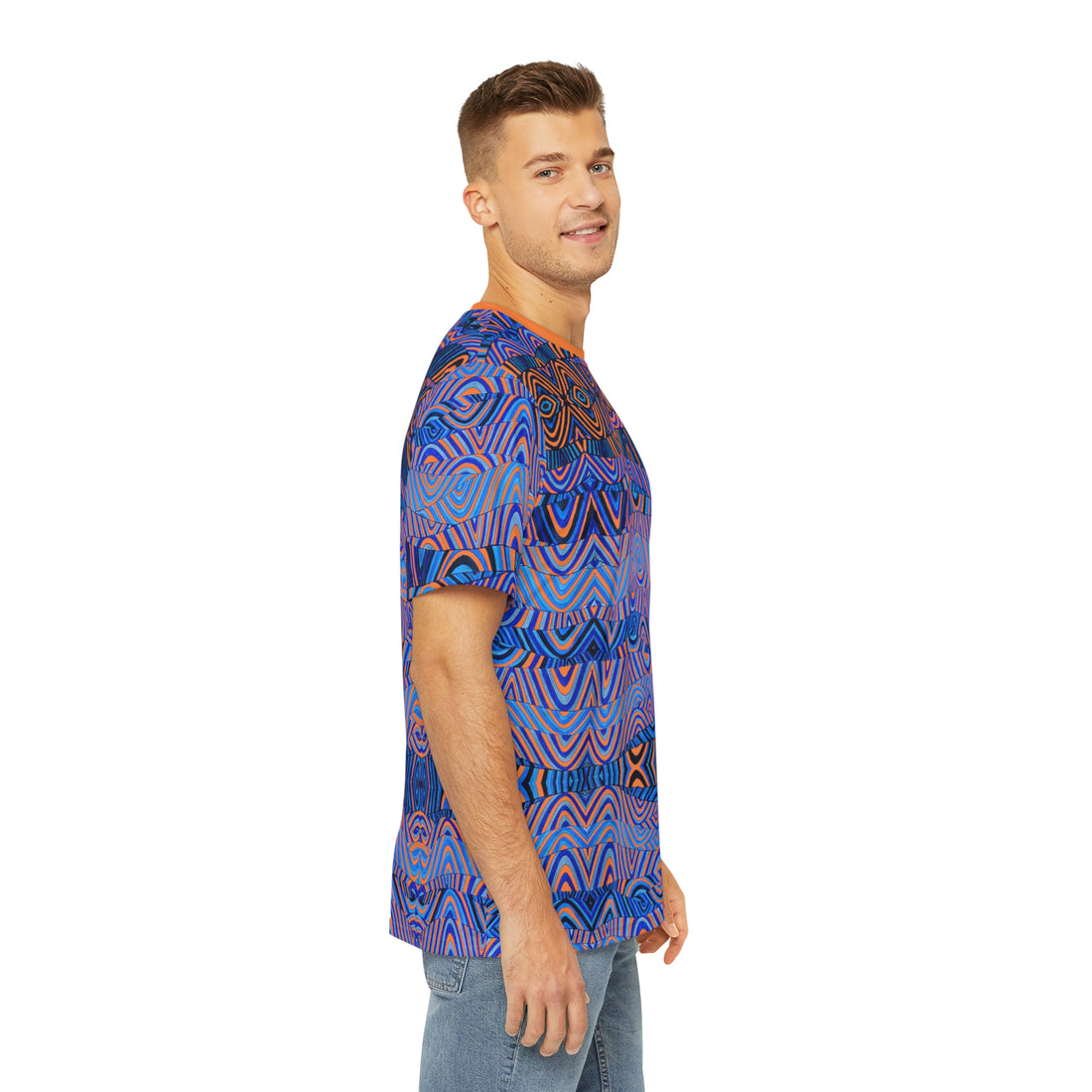 Peach Sonic Men's Polyester Tee (AOP)
