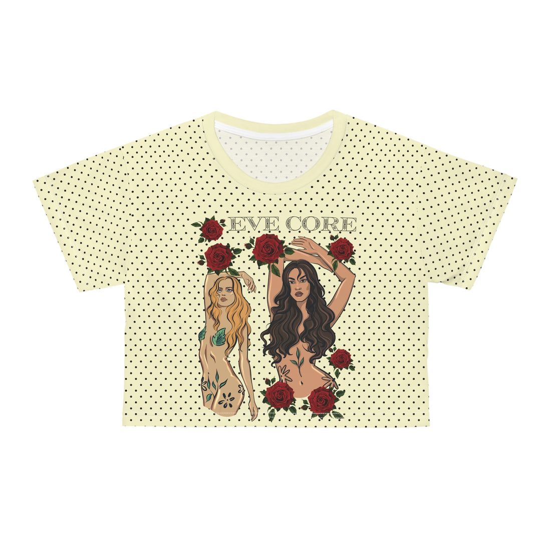 Cream Eve Core AOP Crop Tee
