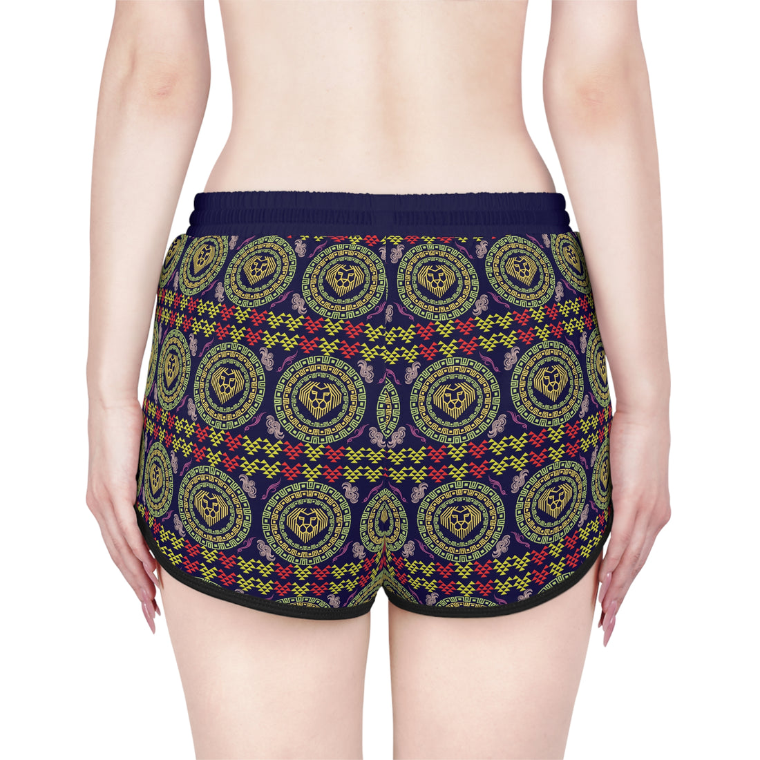 Ink Geo Lion Head Relaxed Gym Shorts