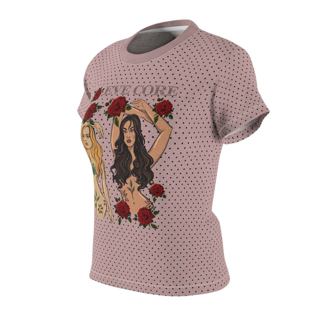 Taupe Eve Core AOP Women's Cap Sleeves T-shirt