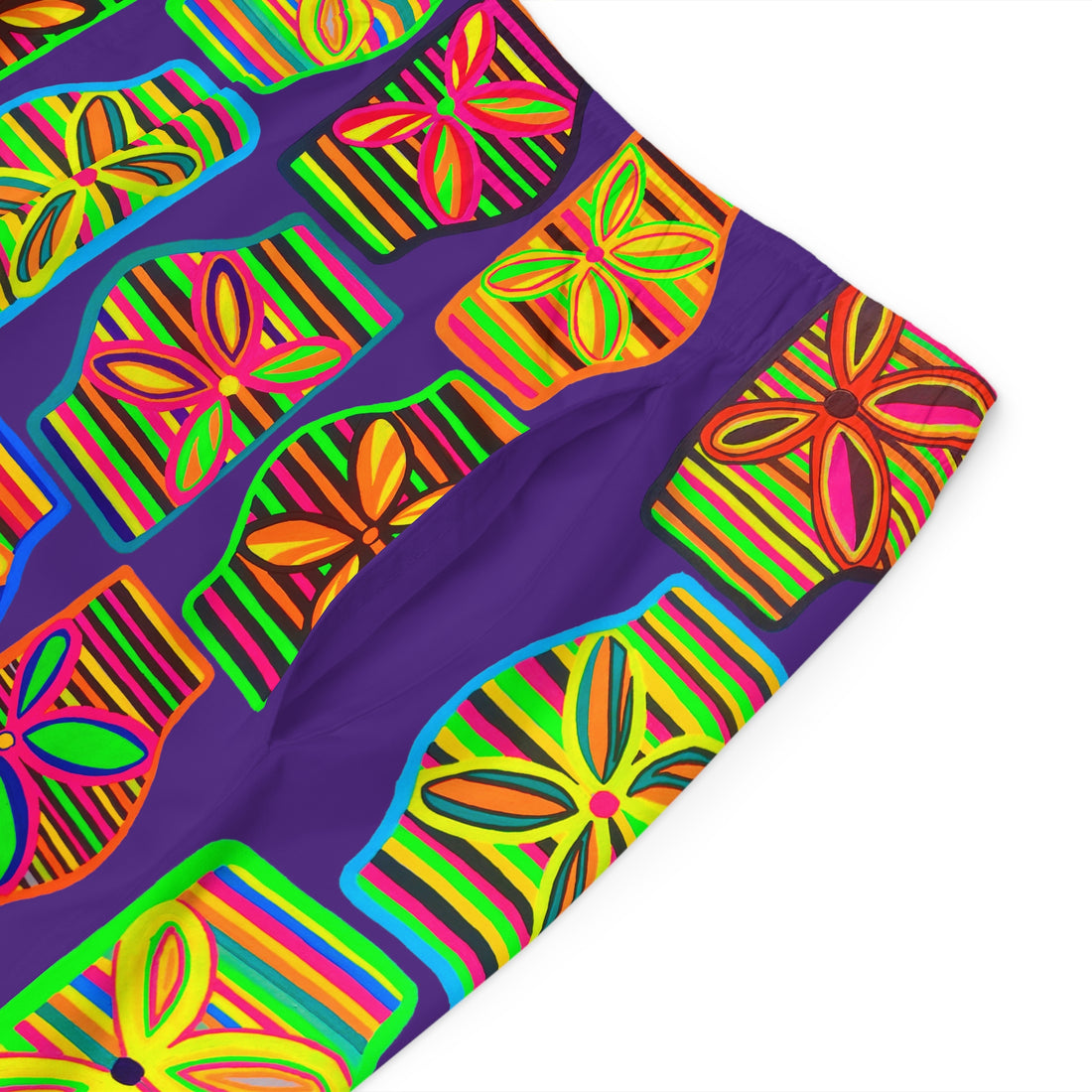 Purple Deco Print Men's Board Shorts (AOP)