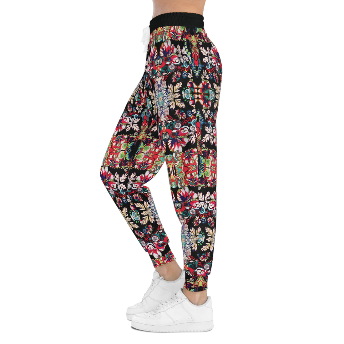 Black Graphic Floral Pop AOP Joggers